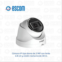 Cámara Domo Ip 2mp Dahua 30m Ir 2.8mm Poe 105° Exterior 10