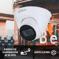 Cámara Domo Ip 2mp Dahua 30m Ir 2.8mm Poe 105° Exterior 5